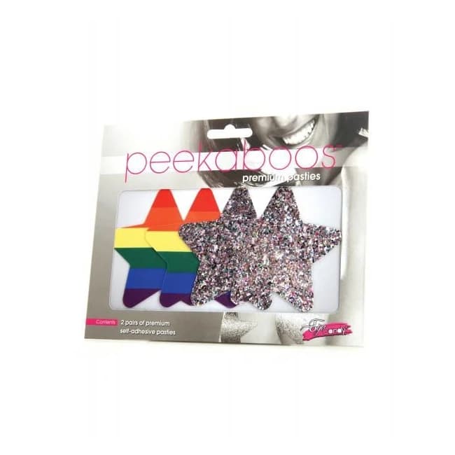 Peekaboos Pride Rainbow Glitter Stars - Pack of 2, image 1