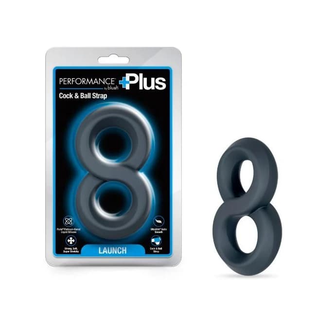 Performance Plus Launch Double Strap Cock&ball Ring Black - Image 1