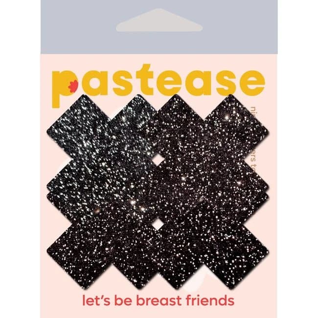 PETITES PLUS X :SMALL SPARKLE BLACK PLUS NIPPLE PASTIES - Image 1