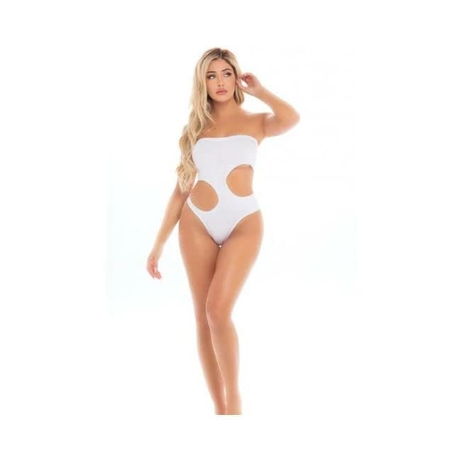 Pink Lipstick Fatale Cutout Bodysuit, image 1