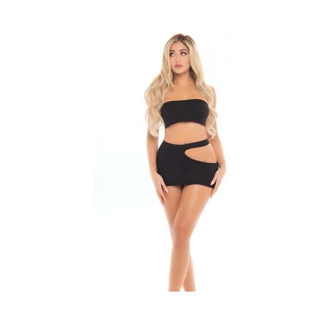 Pink Lipstick Femme Seamless Bandeau & Skirt Black O/s - Image 1 Pink Lipstick Femme Seamless Bandeau & Skirt Black O/s - Image 1