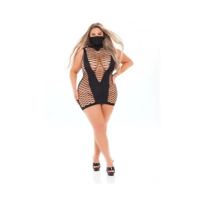 Pink Lipstick Masquerade Mask Dress (fits Up to 3x) Black Qn - Image 1 Pink Lipstick Masquerade Mask Dress (fits Up to 3x) Black Qn - Image 1