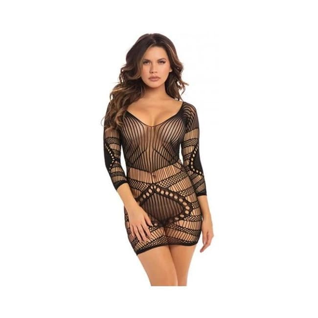 Pink Lipstick Pleasure Craft Net Dress Black S/M, image 1