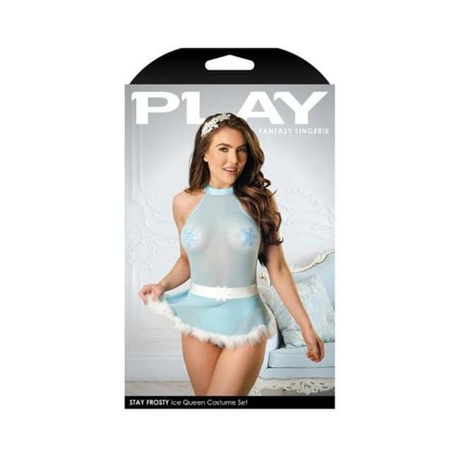 Play Stay Frosty Teddy, Skirt, Pasties & Headband Light Blue 3x/4x, image 1
