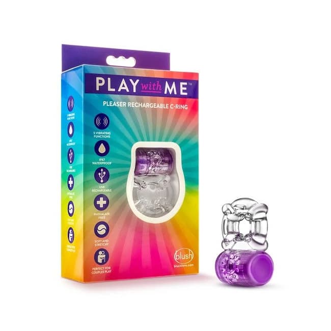 PLAY WITH ME PLEASER C-RING PURPLE RECHARGEABLE - Image 1