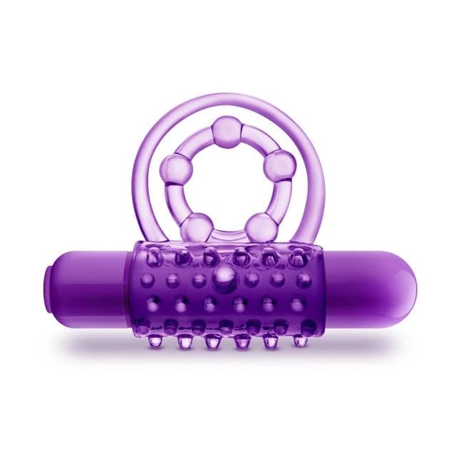 Play with Me the Player Vibrating Double Strap Cockring Purple - Image 1