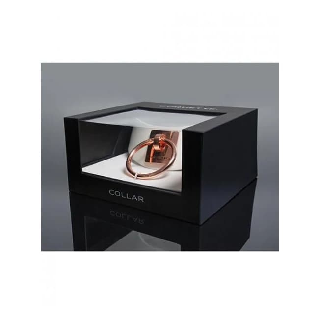 Pleasure Collection Adjustable Collar - White/rose Gold, image 1