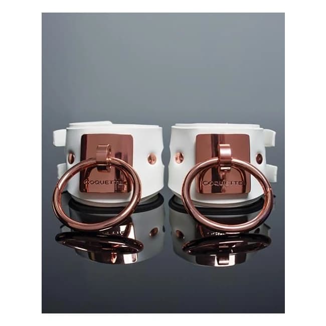Pleasure Collection Adjustable Handcuffs - White/rose Gold, image 1