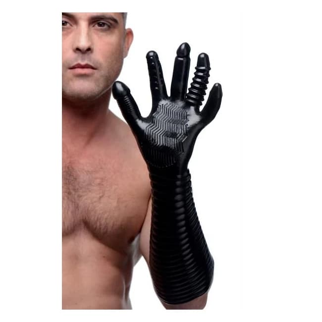 Pleasure Fister Extra Long Textured Fisting Glove Black, image 1