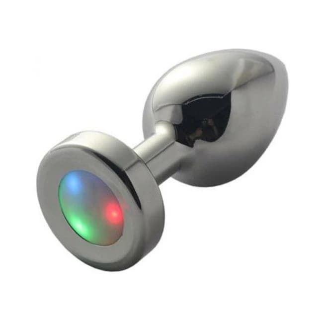 Ple'sur 3-Setting LED Light-up Metal Anal Plug Small, image 1