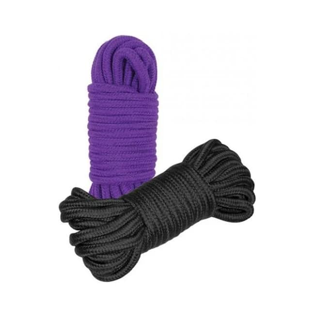 Plesur Cotton Shibari Bondage Rope 2 Pack - Black/purple, image 1