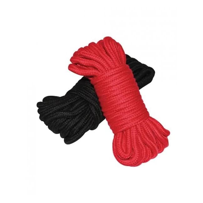 Plesur Cotton Shibari Bondage Rope 2 Pack - Black/red, image 1