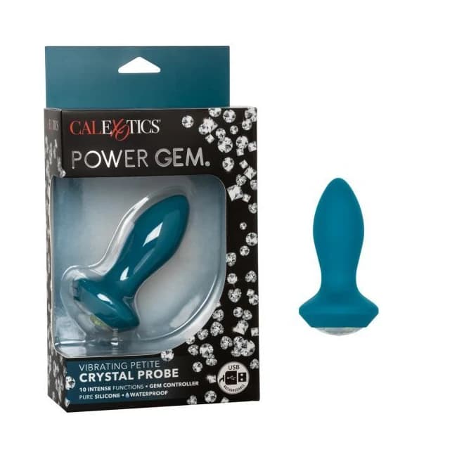 )power Gem Vibrating Petite Crystal Probe- Blue - Image 1 )power Gem Vibrating Petite Crystal Probe- Blue - Image 1