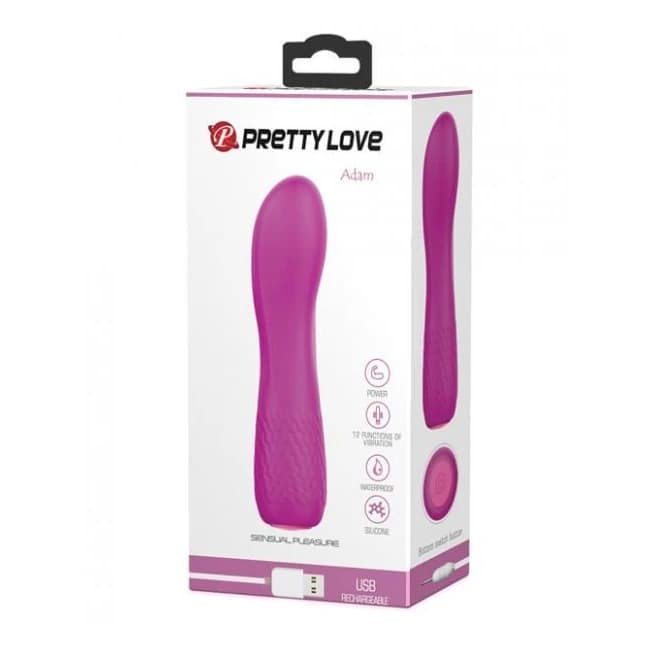 Pretty Love Adam Mini Vibe - 12 Function Magenta, image 1