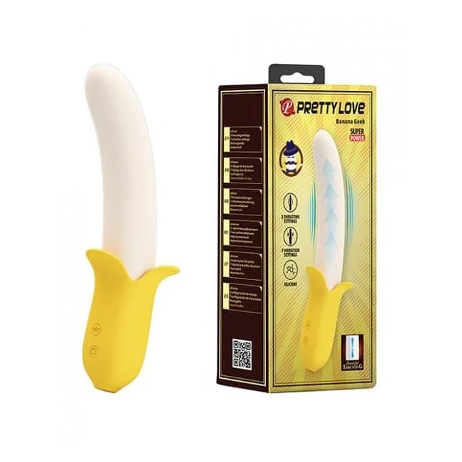 Pretty Love Banana Geek Thrusting Vibrator - Yellow, image 1