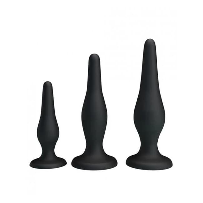 Pretty Love Beginner's Mini Anal Kit Black Set of 3 - Image 1 Pretty Love Beginner's Mini Anal Kit Black Set of 3 - Image 1