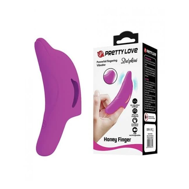 Pretty Love Delphini Dolphin Honey Finger Vibe - Fuchsia, image 1