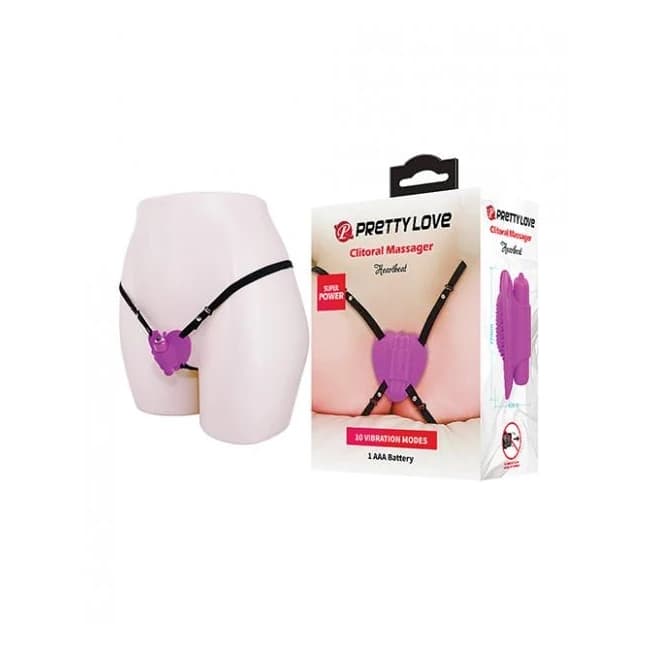 Pretty Love Heartbeat Strap on Clitoral Massager - Fuchsia, image 1