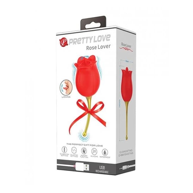 Pretty Love Licking Rose Lover Dual Ended - Rose, image 1