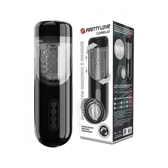 Pretty Love Lorelei Rotating & Thrusting Masturbator - Black, image 1