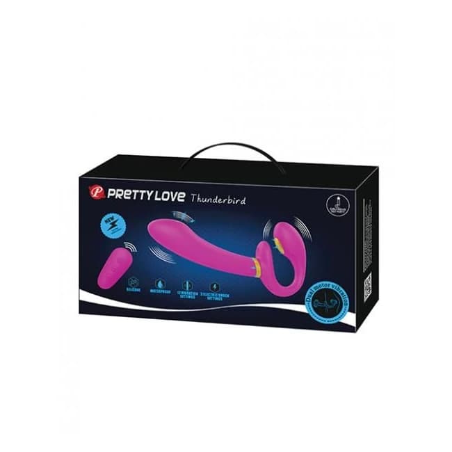 Pretty Love Thunderbird Electrostim Strapless Strap on - Fuchsia, image 1