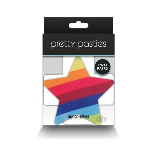 Pretty Pasties Pride Cross & Star Rainbow 2 Pair, image 1