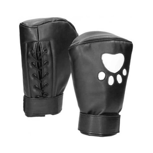 Puppy Play Neoprene Mitts Boxing Gloves Black, image 1
