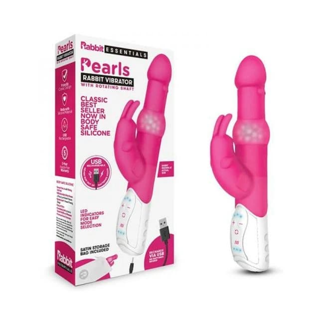 Rabbit Essentials Pearls Rabbit Vibrator Hot, image 1