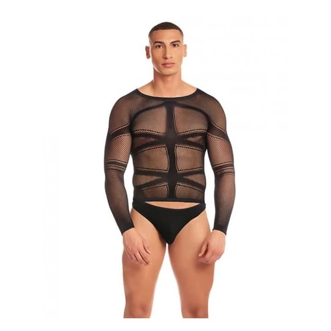 Rainbow Party Cam Boy Mesh 2 pc Set - Black L/XL, image 1