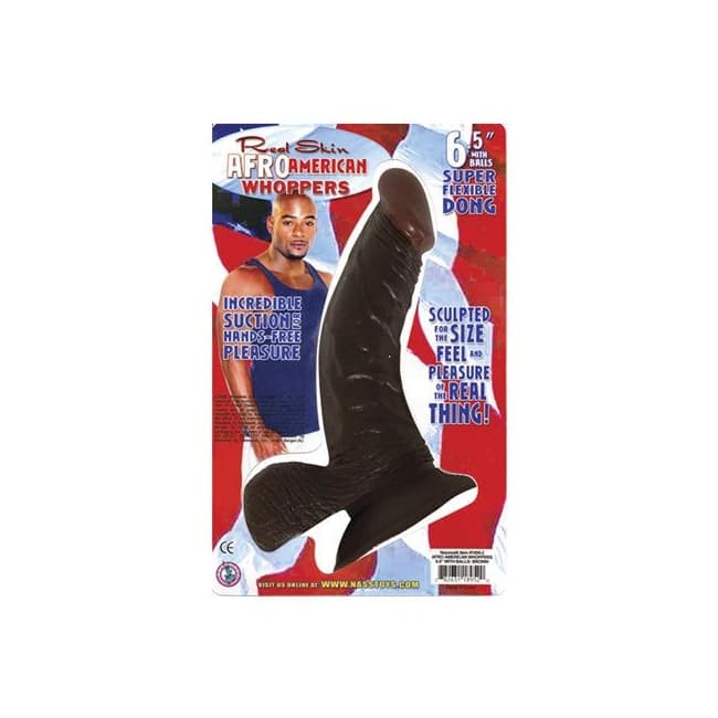 Real Skin Afro American Whoppers 6.5 Dong w/ Balls, image 1