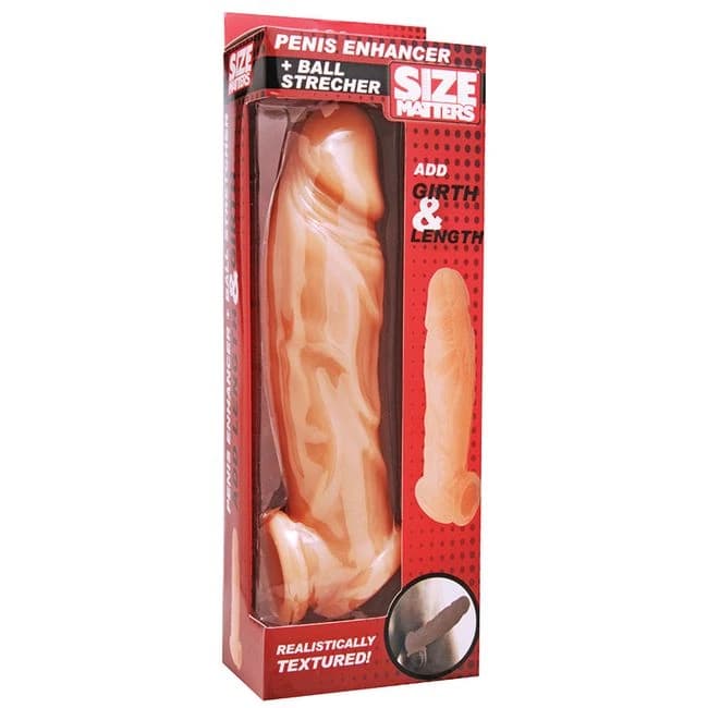 Realistic Flesh Penis Enhancer and Ball Stretcher, image 1