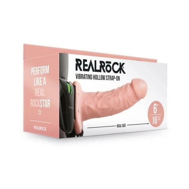 Realrock Vibrating Hollow Strap-on Without Balls 6 In., image 1