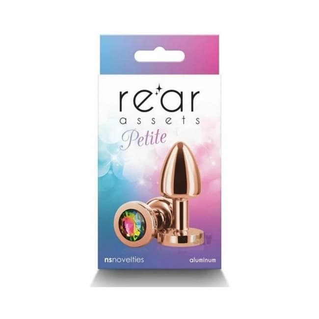 Rear Assets Petite Metal Anal Plug Rose Gold/rainbow, image 1