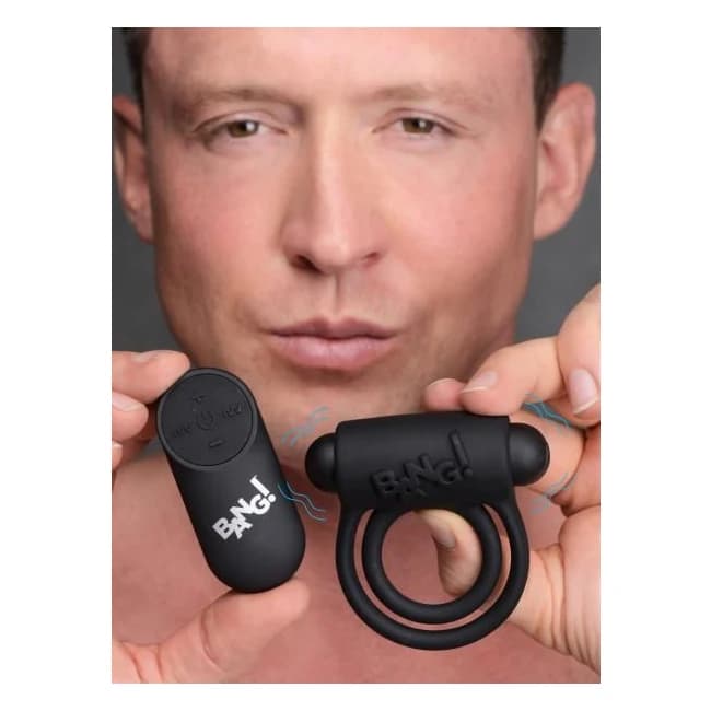 Remote Control 28x Vibrating Cock Ring and Bullet -, image 1