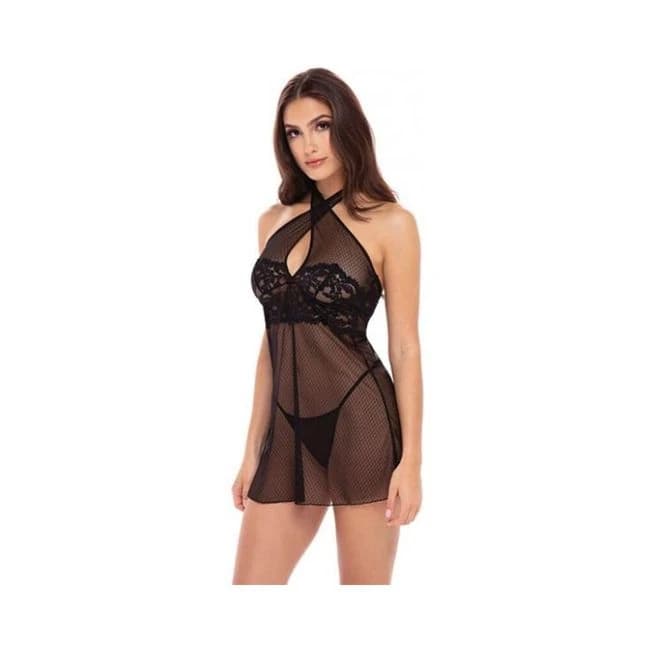 Rene Rofe Midnight Halter Chemise Set, image 1