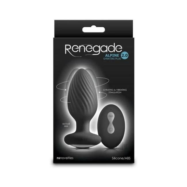 Renegade Alpine 2.0 Gyrating and Vibrating Plug with Remote Black, image 1