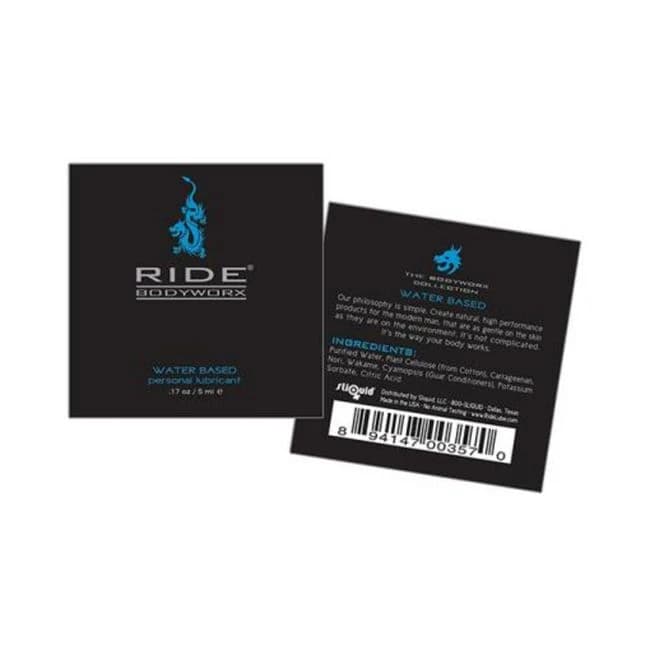 Ride Bodyworx Water Based Lubricant 0.17 Oz. Pillow Packs (200 per Bag), image 1
