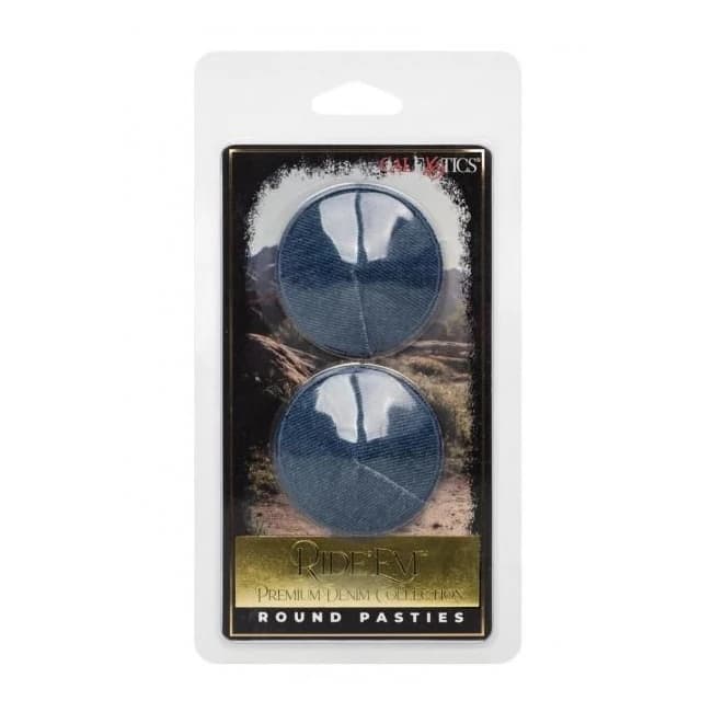 Ride Em Premium Denim Coll Round Pasties - Image 1 Ride Em Premium Denim Coll Round Pasties - Image 1