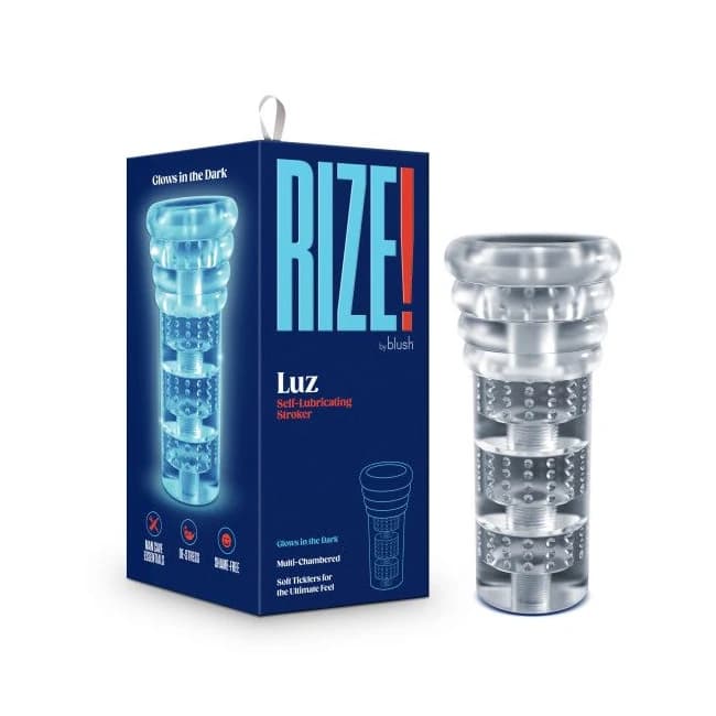 Rize Luz Glow in the Dark Self Lubricating Stroker Clear, image 1