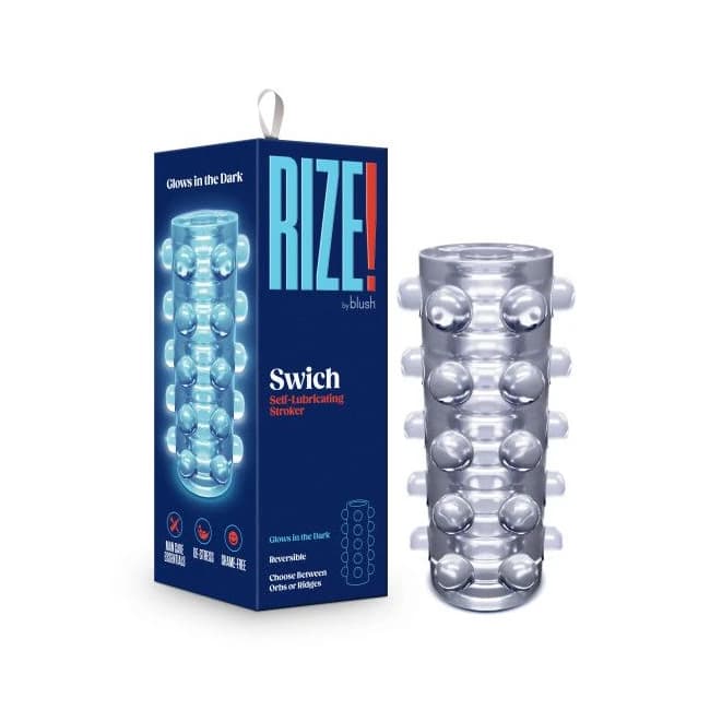 Rize Swich Glow in the Dark Self Lubricating Stroker Clear, image 1