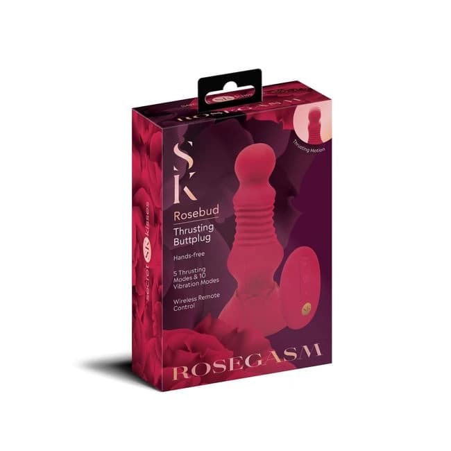 Rosegasm Remote Control Thrusting Rosebud Buttplug, image 1