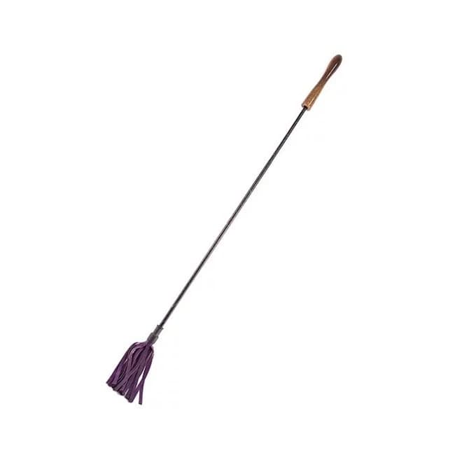 Rouge Riding Crop with Rounded Wooden Handle Purple, image 1