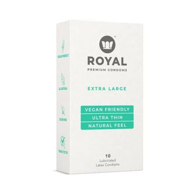 Royal Condom Extra Large Vegan Condoms 10-Pack, image 1
