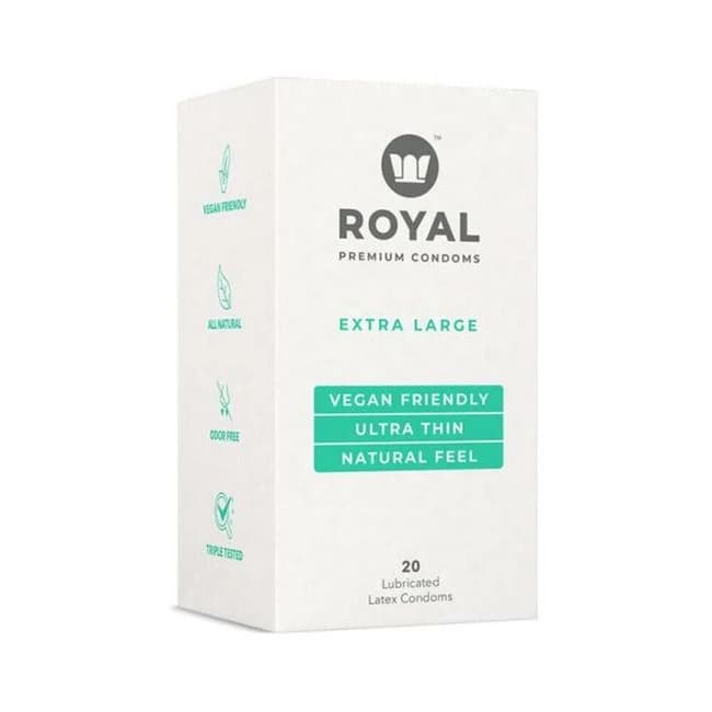 Royal Condom Extra Large Vegan Condoms 20-pack - Image 1 Royal Condom Extra Large Vegan Condoms 20-pack - Image 1