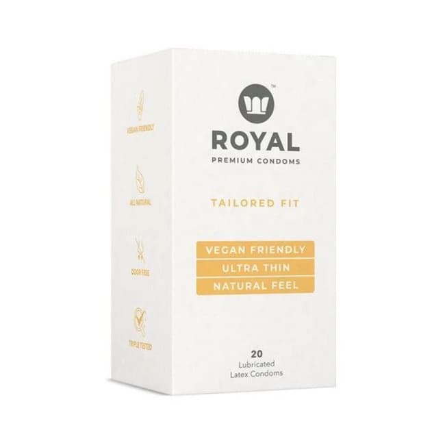 Royal Condom Tailored Fit Vegan Condoms 20-pack - Image 1 Royal Condom Tailored Fit Vegan Condoms 20-pack - Image 1