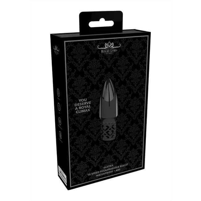 Royal Gems Glitter Rechargeable Abs Bullet Gunmetal, image 1