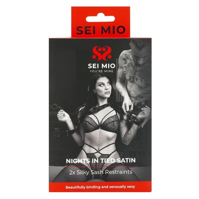 Sei Mio Nights in Tied Satin 2 X Silk Sash Restraints - Image 1 Sei Mio Nights in Tied Satin 2 X Silk Sash Restraints - Image 1