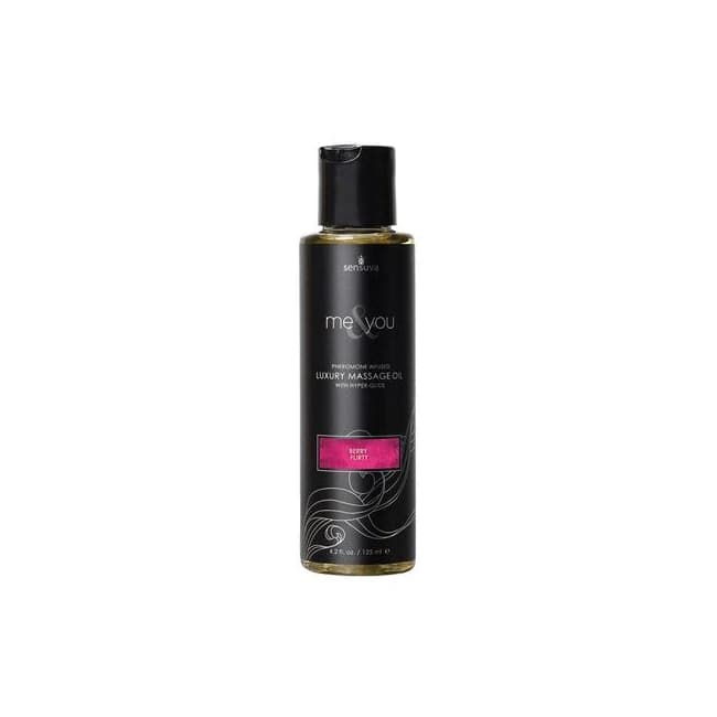 Sensuva Me & You Pheromone-Infused Luxury Massage Oil Berry Flirty 4.2 Oz., image 1