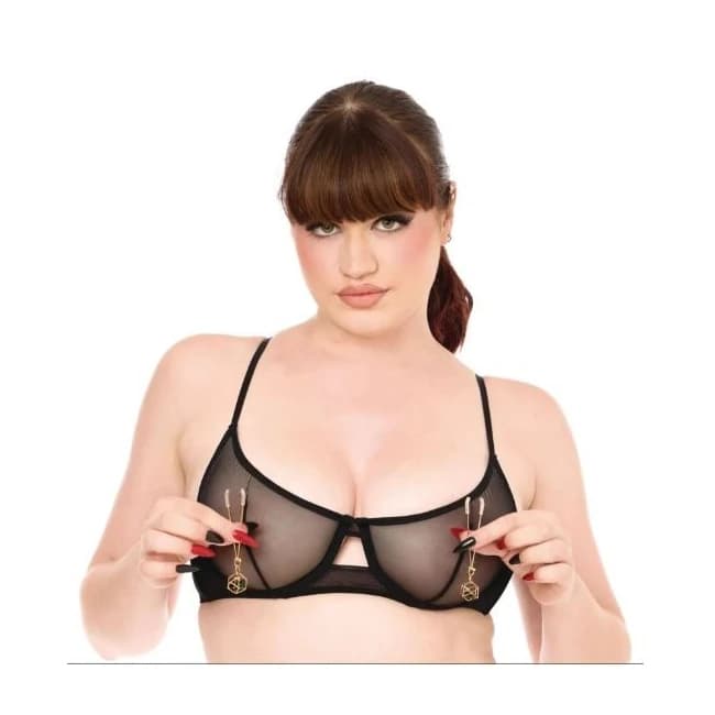 SEX & MISCHIEF INDICA CRYSTAL NIPPLE CLIPS - Image 1