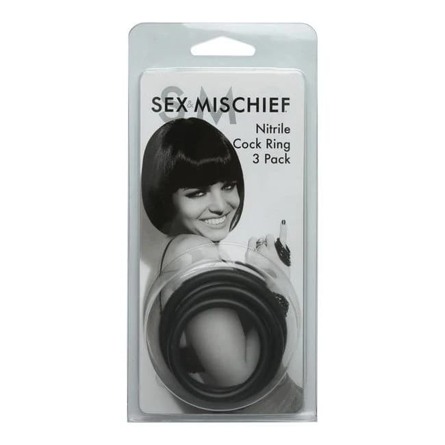 Sex & Mischief Nitrile Cockring 3 Pack - Image 1 Sex & Mischief Nitrile Cockring 3 Pack - Image 1